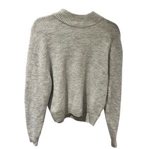 Gap Gray Mock Neck Waffle Knit Sweater Size Medium‎